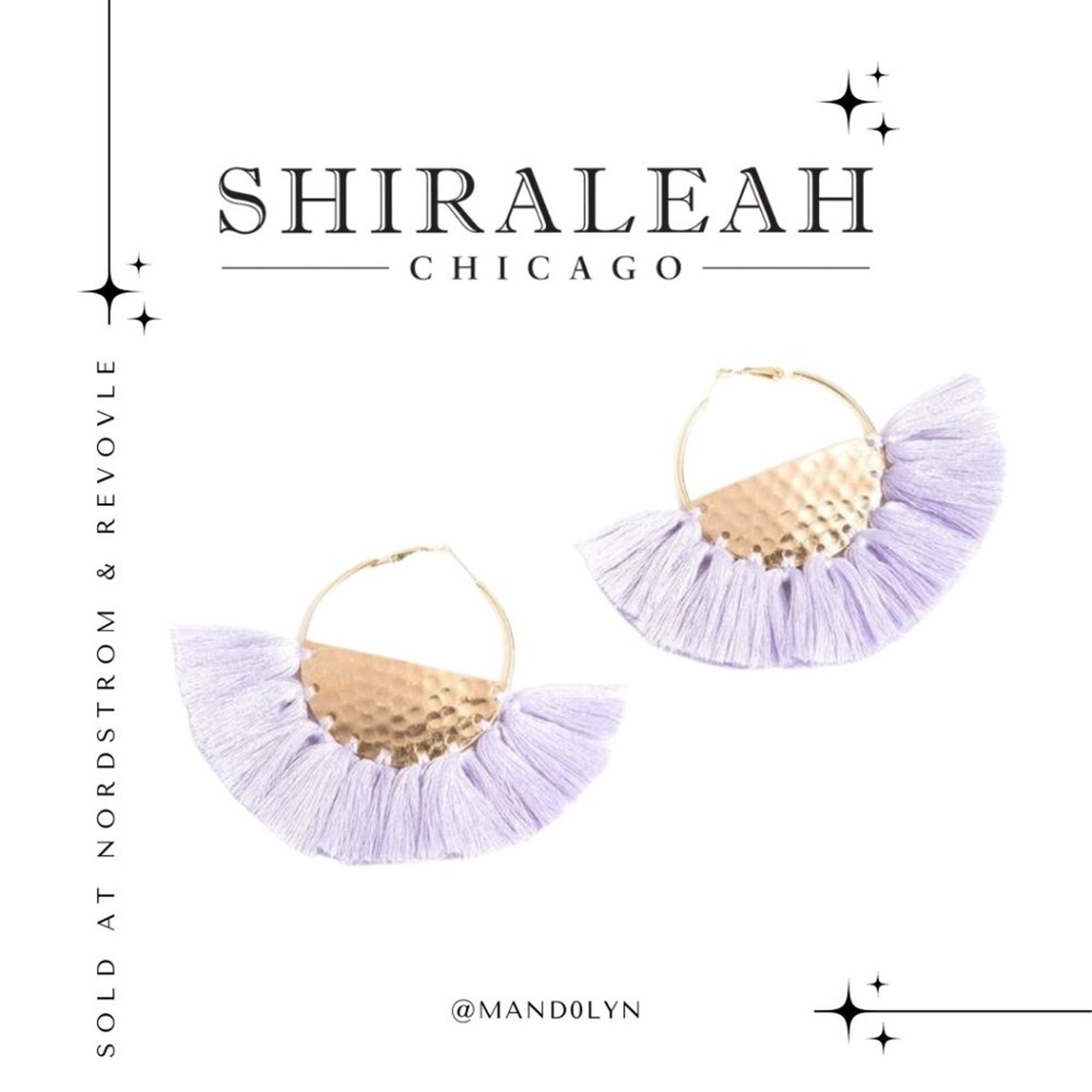 Nwt Shiraleah Anthropologie Anya Lavender Purple Fringe Hoop Earrings 12$